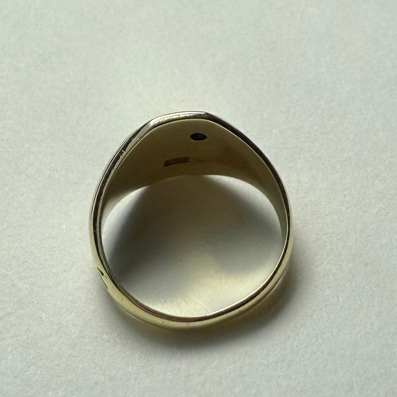 Vintage 14k Yellow Gold Diamond Pinky Signet Ring