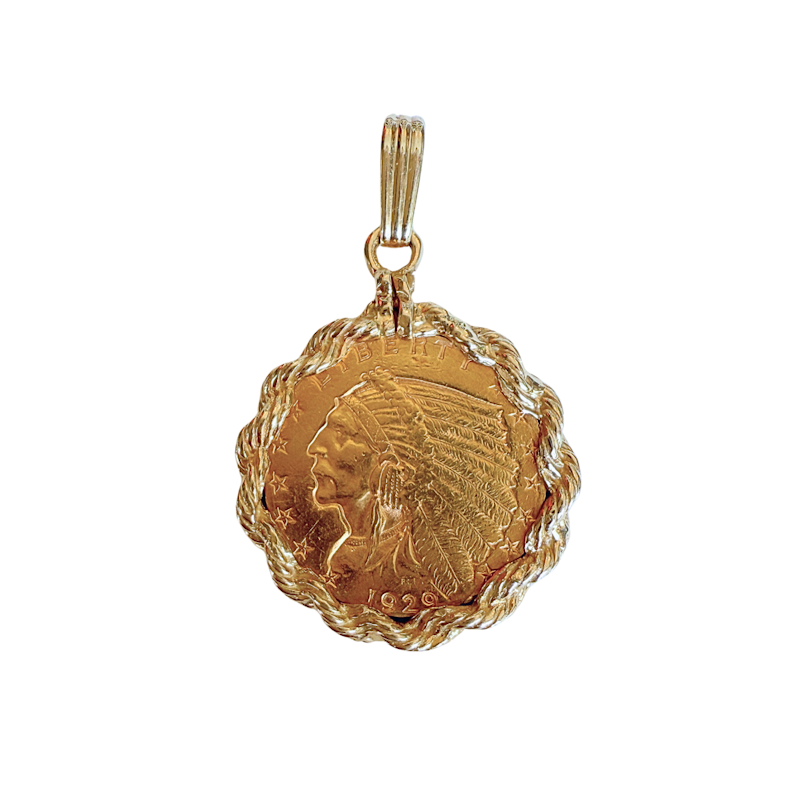 Vintage 1929 Native American Gold Coin Pendant