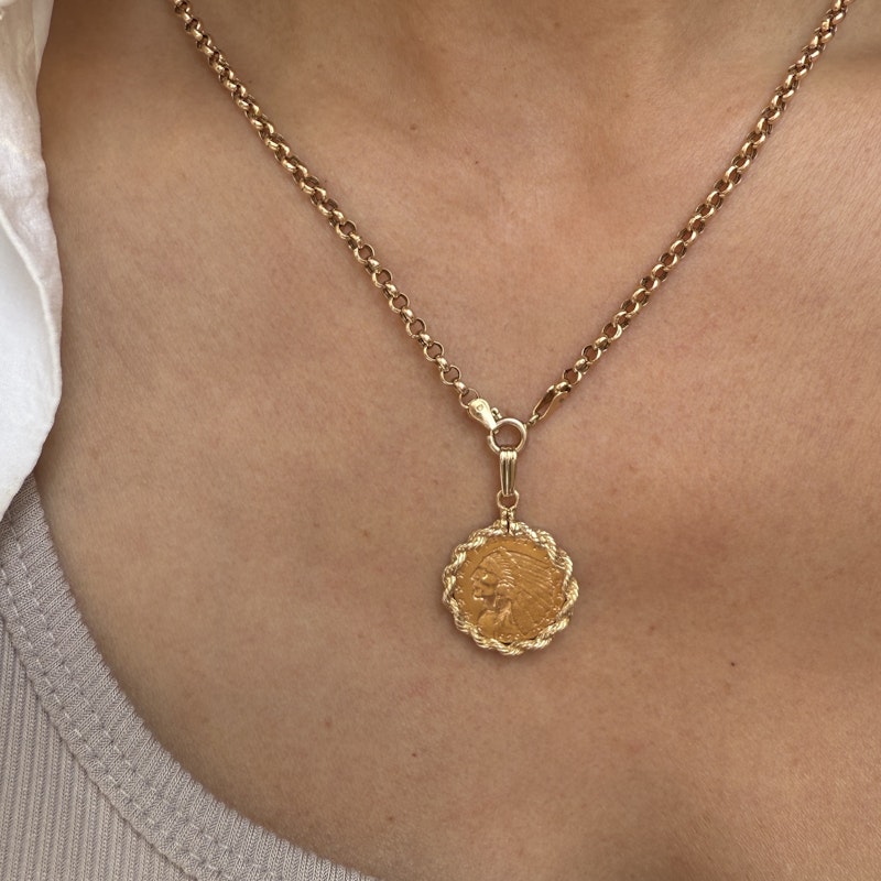 Vintage 1929 Native American Gold Coin Pendant