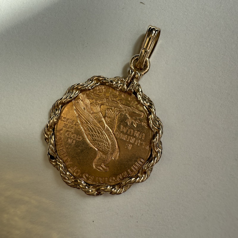 Vintage 1929 Native American Gold Coin Pendant