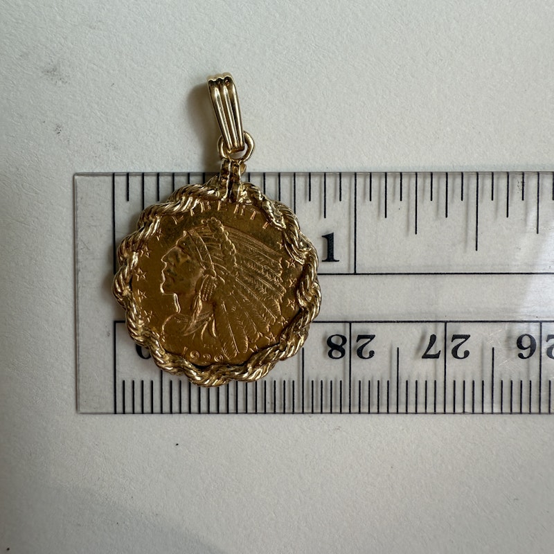 Vintage 1929 Native American Gold Coin Pendant