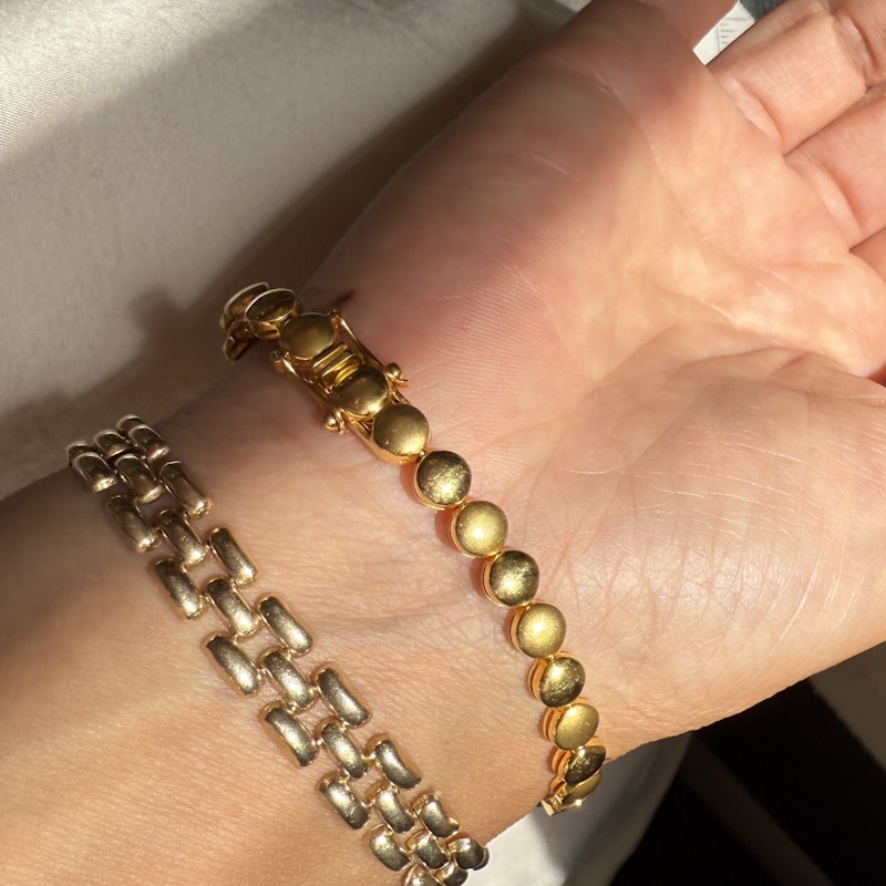 18k Yellow Gold Bezel Set Diamond Tennis Bracelet
