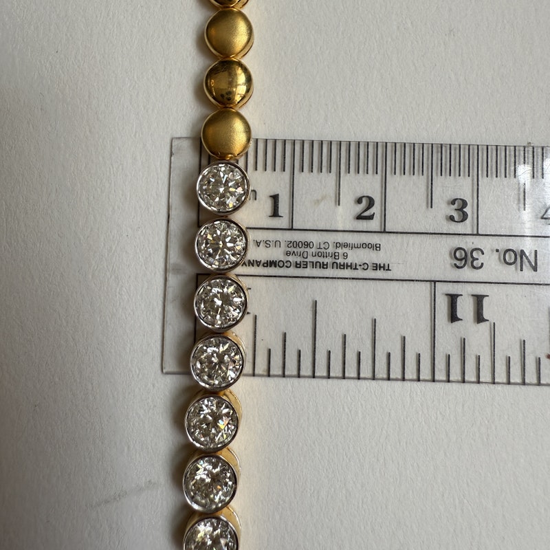 18k Yellow Gold Bezel Set Diamond Tennis Bracelet