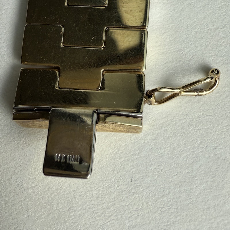 Vintage 14k Two-Tone Diamond Checkered Bracelet