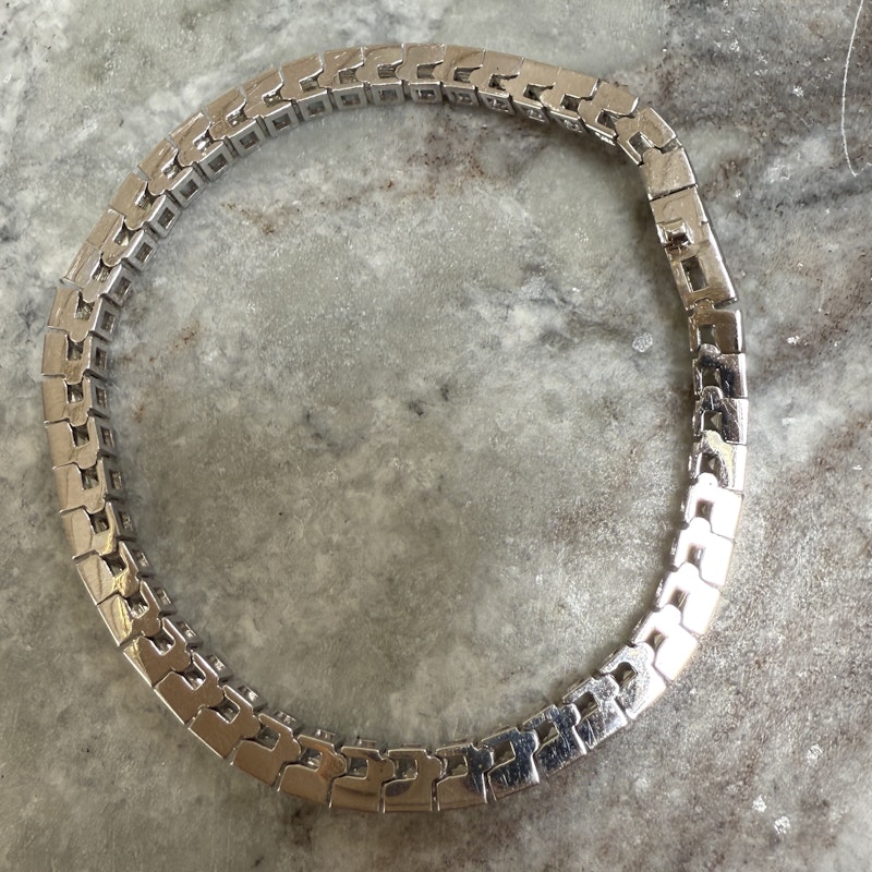 18k White Gold Channel-Set Square Diamond Tennis Bracelet (10ct)