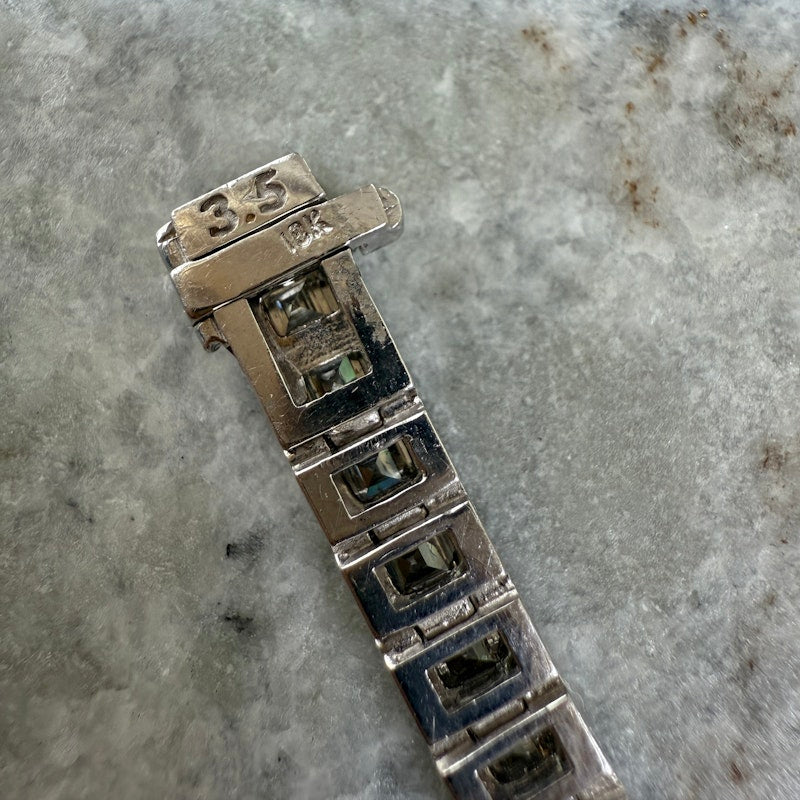 18k White Gold Channel-Set Square Diamond Tennis Bracelet (10ct)
