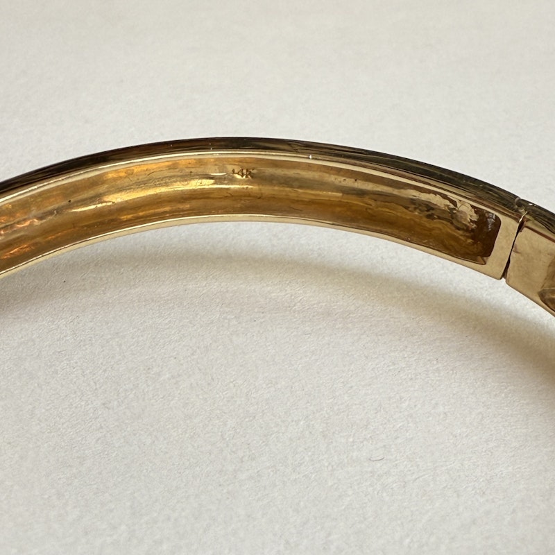 Vintage 14k Yellow and White Gold Diamond Wave Cuff, 1 of 2