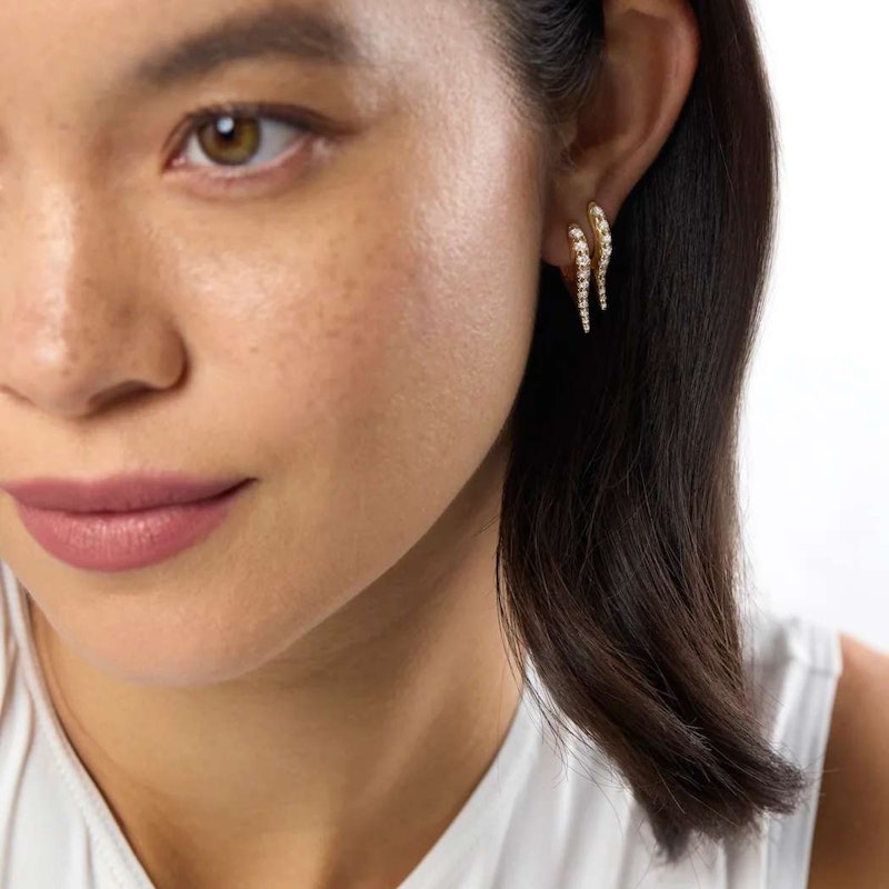 Melissa Kaye Lola Diamond Mini Needle Earrings