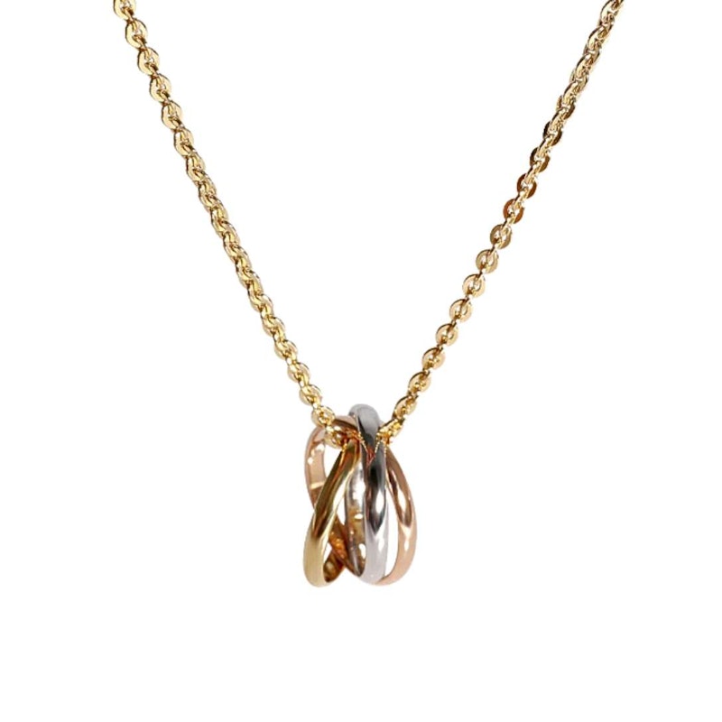 Cartier 18k Tricolor Gold Trinity Pendant Necklace