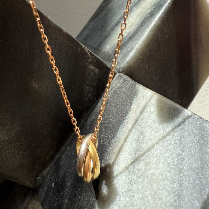Cartier 18k Tricolor Gold Trinity Pendant Necklace