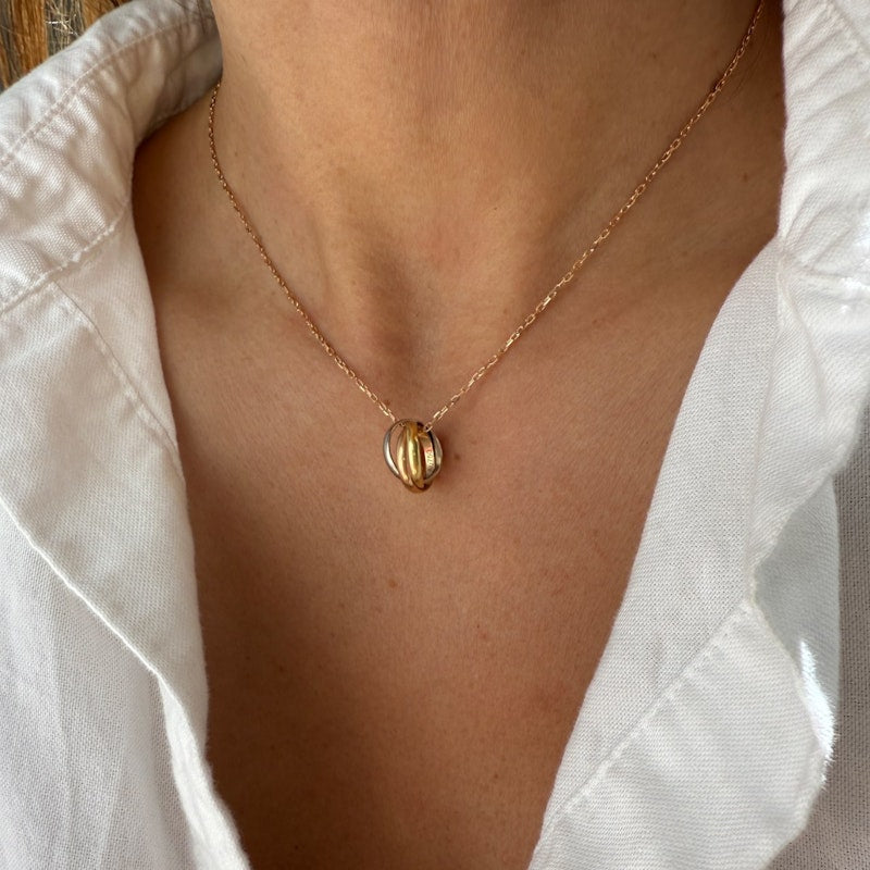 Cartier 18k Tricolor Gold Trinity Pendant Necklace