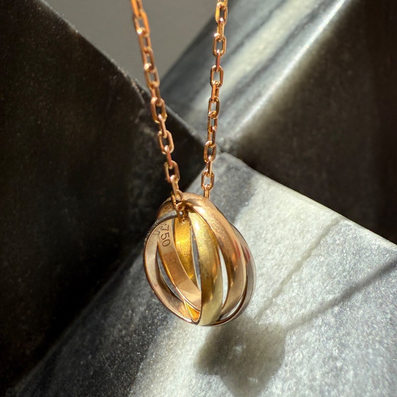 Cartier 18k Tricolor Gold Trinity Pendant Necklace