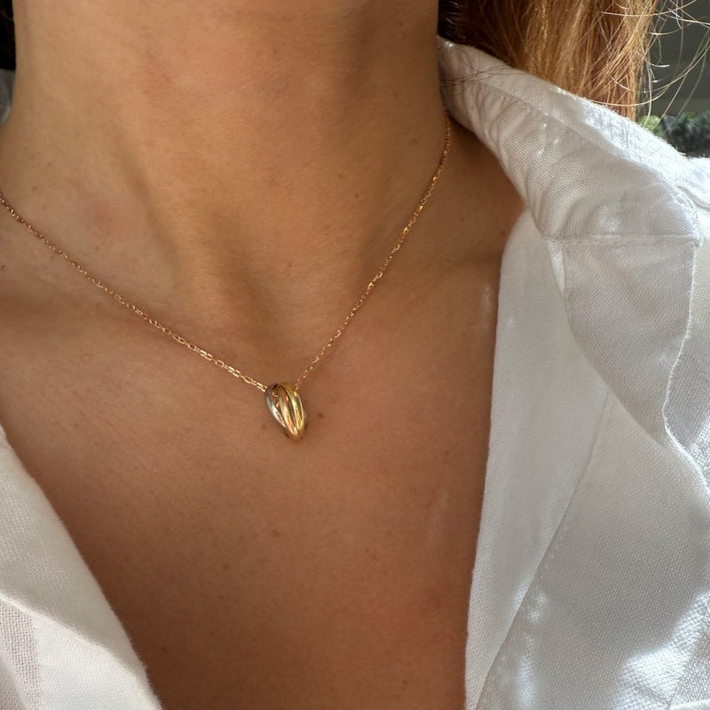 Cartier 18k Tricolor Gold Trinity Pendant Necklace