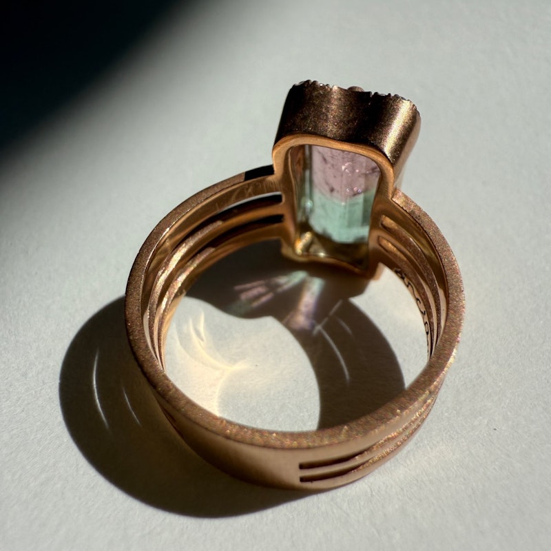 Sirciam Watermelon Tourmaline & Diamond Angelio Ring