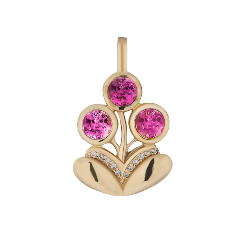 Mason and Books Pink Tourmaline Medium Bouquet Charm