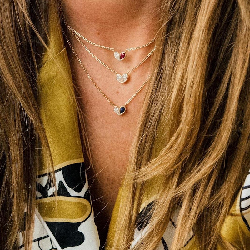 Gemella Emerald & Diamond Sweetheart Necklace