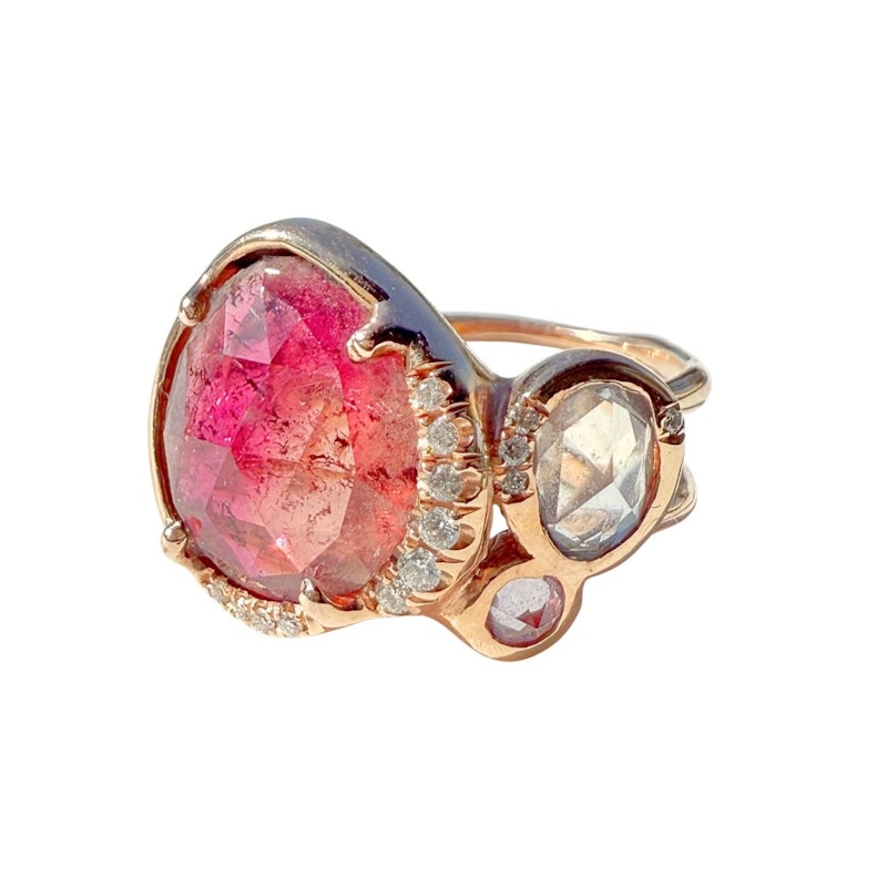 Sirciam 14k Rose Gold Pink Tourmaline Mana Ring