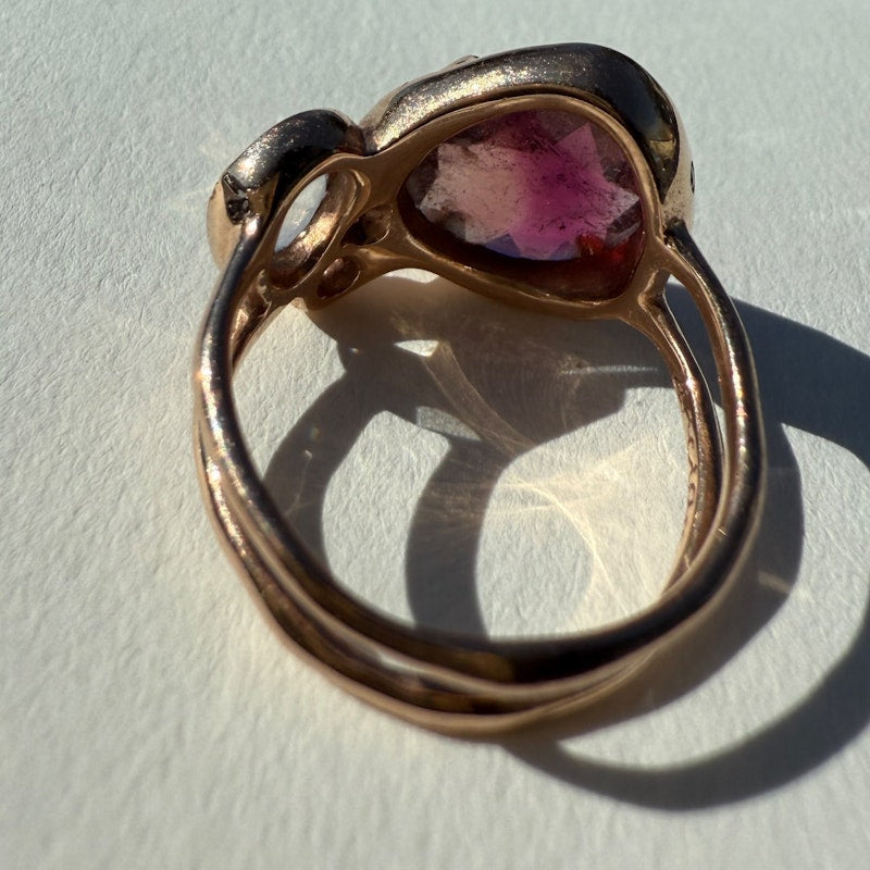 Sirciam 14k Rose Gold Pink Tourmaline Mana Ring