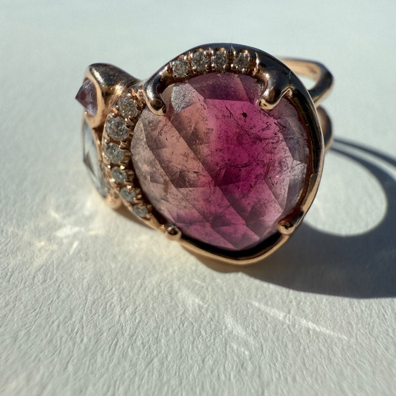 Sirciam 14k Rose Gold Pink Tourmaline Mana Ring
