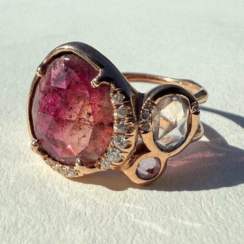 Sirciam 14k Rose Gold Pink Tourmaline Mana Ring