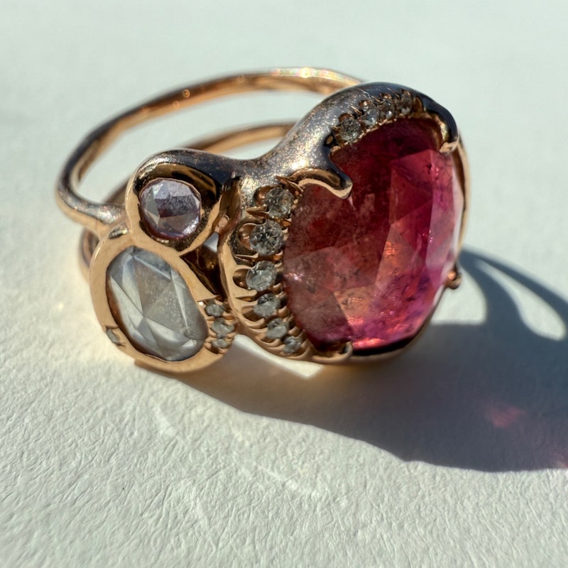 Sirciam 14k Rose Gold Pink Tourmaline Mana Ring