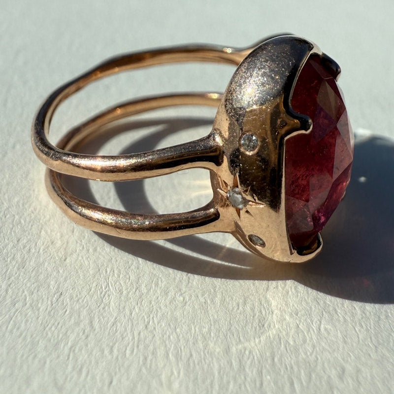 Sirciam 14k Rose Gold Pink Tourmaline Mana Ring
