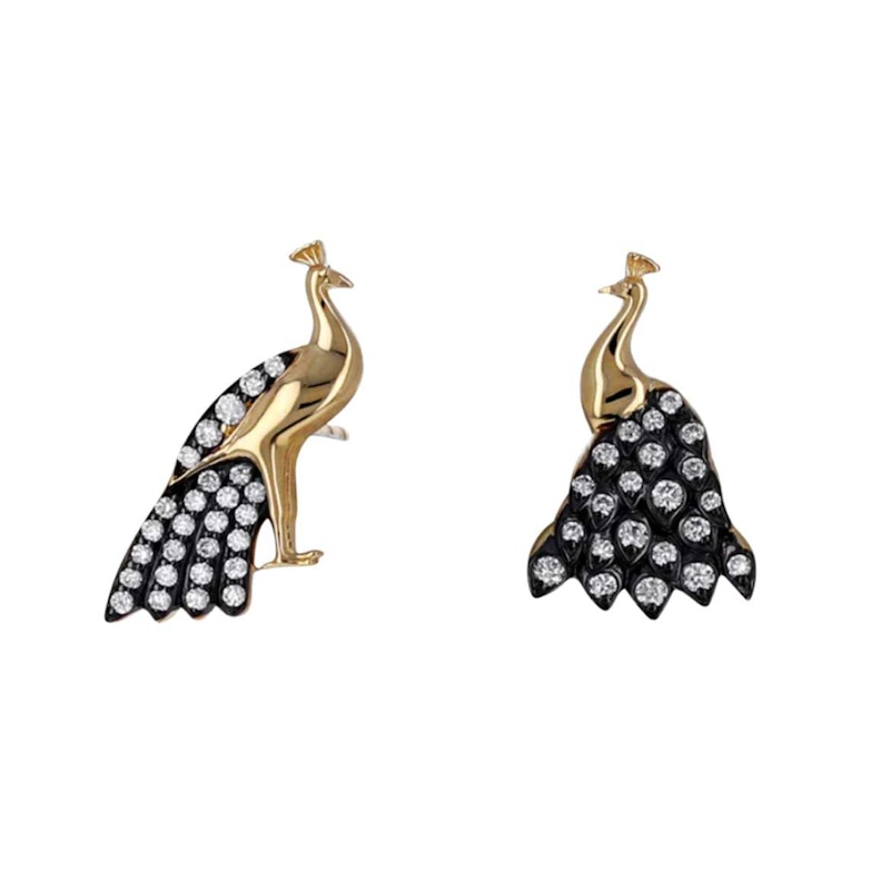 Sorellina 18k Yellow Gold Peacock Stud Earrings