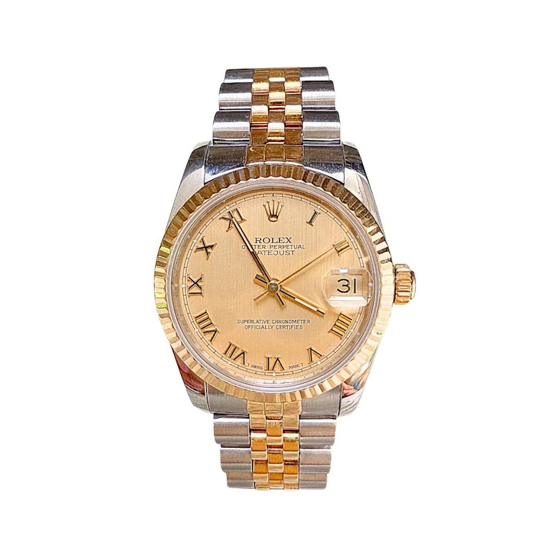 Rolex Datejust 31mm Champagne Dial with 18k Yellow Gold and Stainless Steel Jubilee Band