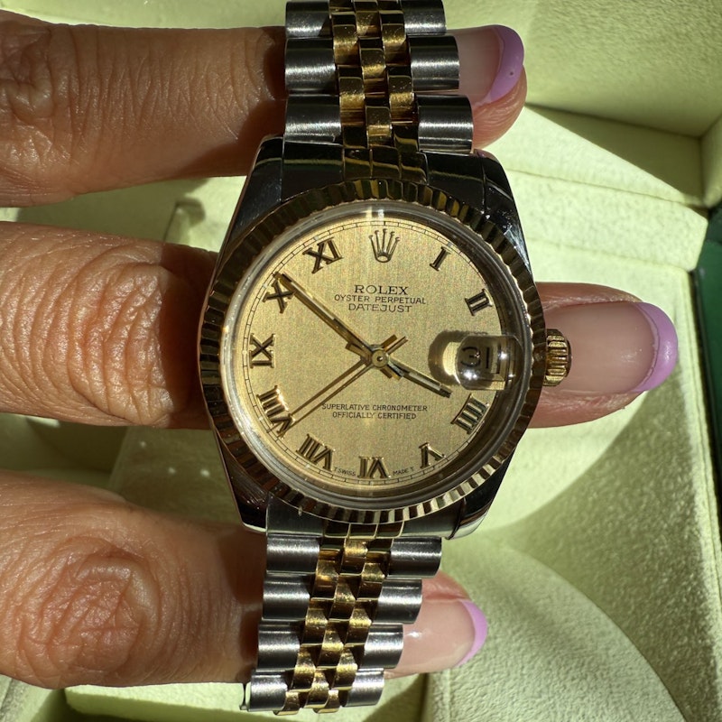Rolex Datejust 31mm Champagne Dial with 18k Yellow Gold and Stainless Steel Jubilee Band