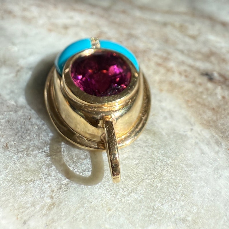 Mason and Books Pink Tourmaline & Turquoise Small Lovebug Pendant