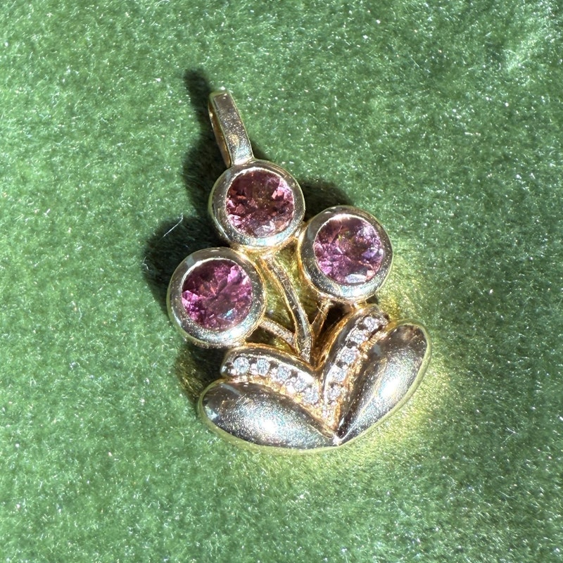Mason and Books Pink Tourmaline Medium Bouquet Charm