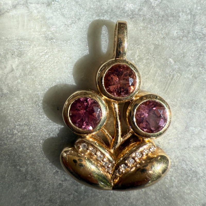 Mason and Books Pink Tourmaline Medium Bouquet Charm