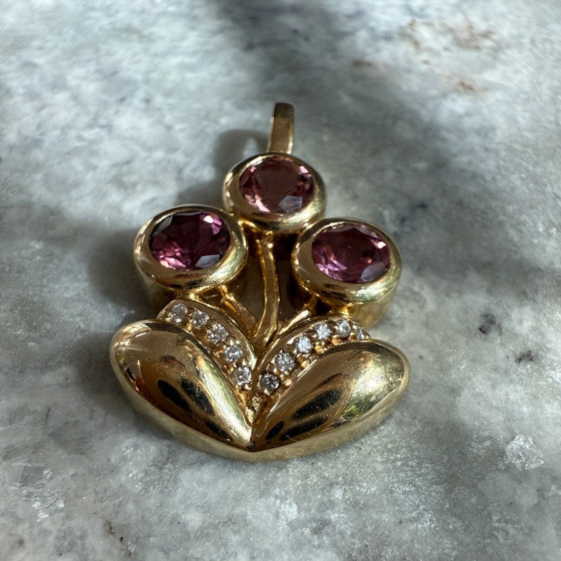Mason and Books Pink Tourmaline Medium Bouquet Charm
