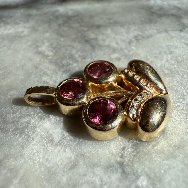 Mason and Books Pink Tourmaline Medium Bouquet Charm