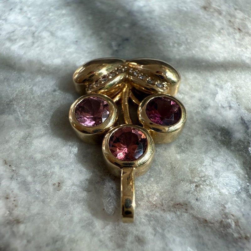 Mason and Books Pink Tourmaline Medium Bouquet Charm
