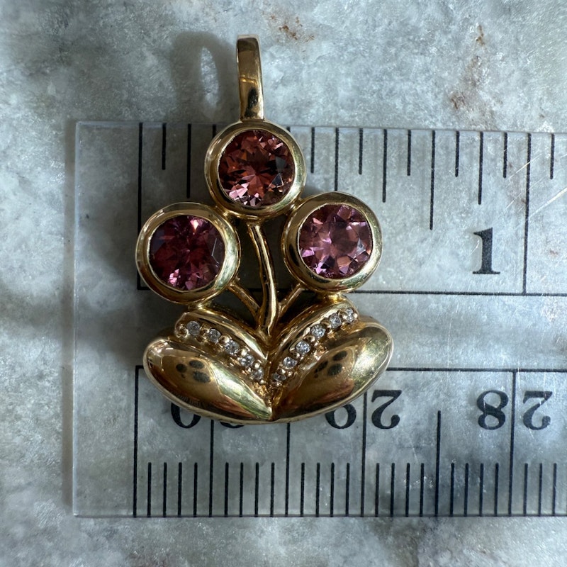 Mason and Books Pink Tourmaline Medium Bouquet Charm