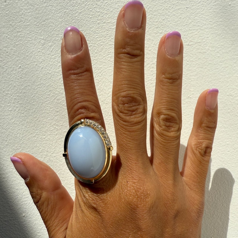 Mason and Books Blue Chalcedony Sugar & Spice Cocktail Ring