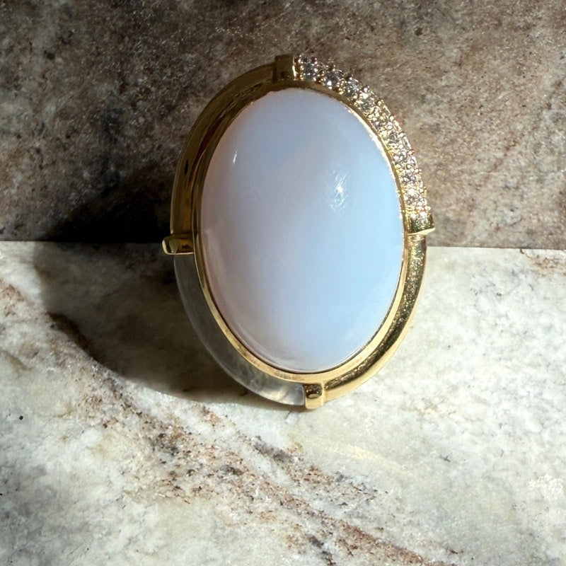 Mason and Books Blue Chalcedony Sugar & Spice Cocktail Ring