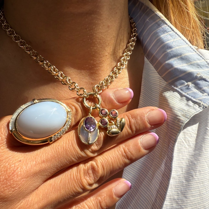 Mason and Books Blue Chalcedony Sugar & Spice Cocktail Ring