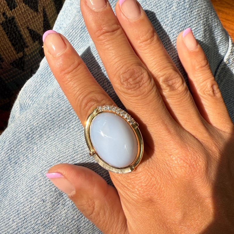 Mason and Books Blue Chalcedony Sugar & Spice Cocktail Ring