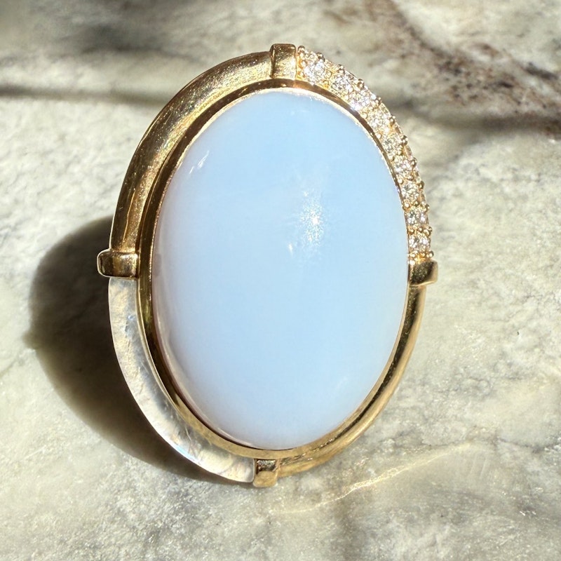 Mason and Books Blue Chalcedony Sugar & Spice Cocktail Ring