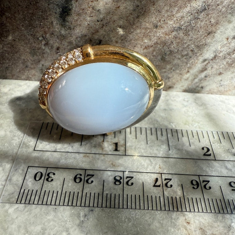 Mason and Books Blue Chalcedony Sugar & Spice Cocktail Ring