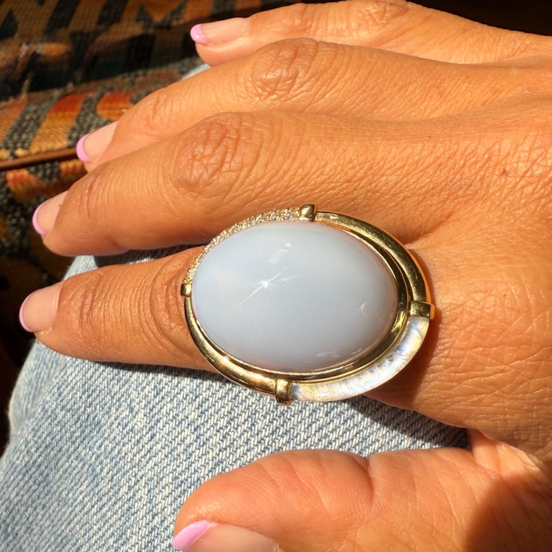 Mason and Books Blue Chalcedony Sugar & Spice Cocktail Ring