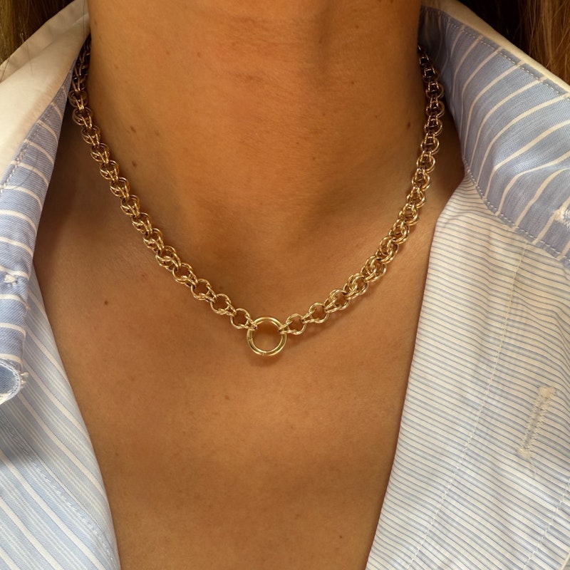 Mason and Books 14k Yellow Gold Crocheted Chain Necklace