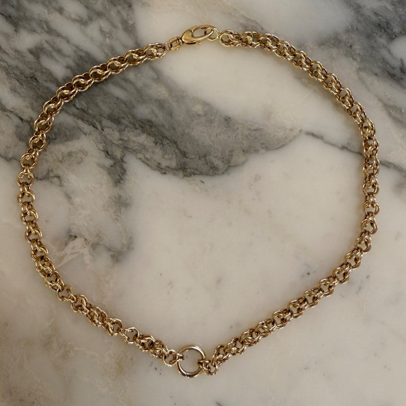 Mason and Books 14k Yellow Gold Crocheted Chain Necklace