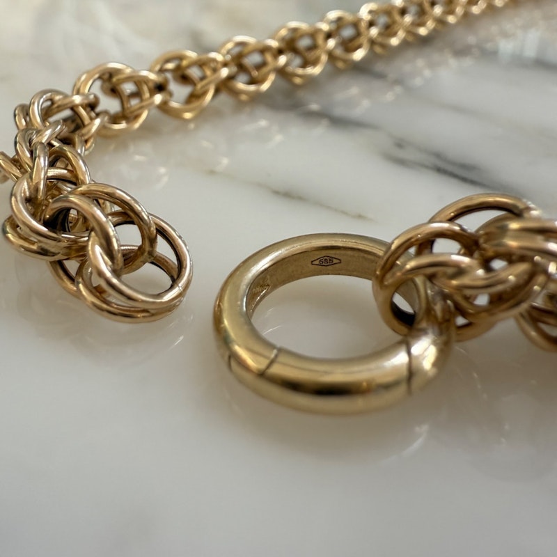 Mason and Books 14k Yellow Gold Crocheted Chain Necklace