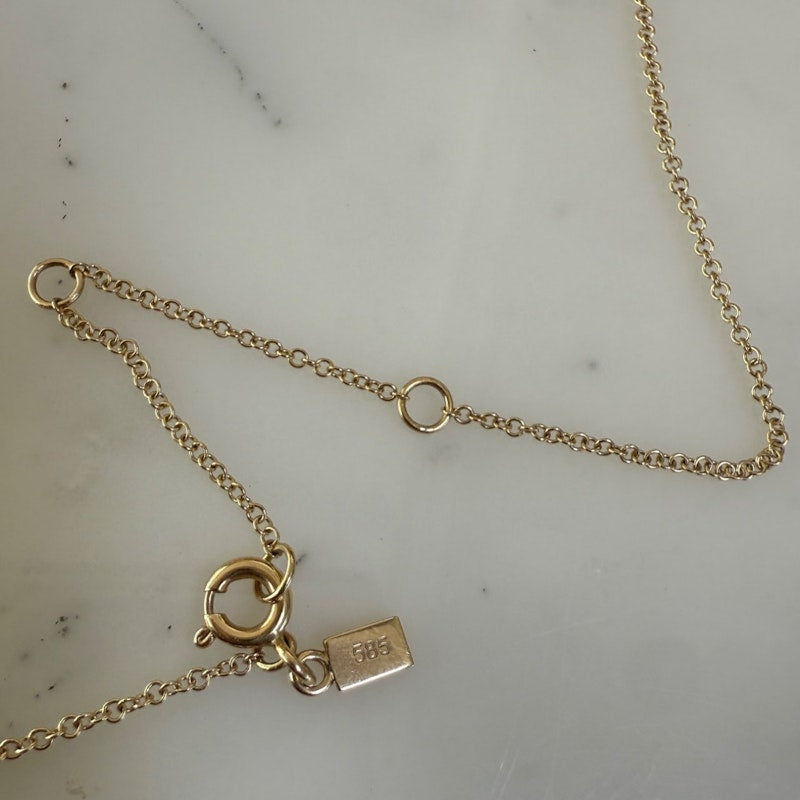 EF Collection 14k Yellow Gold Heart & Diamond Arrow Necklace
