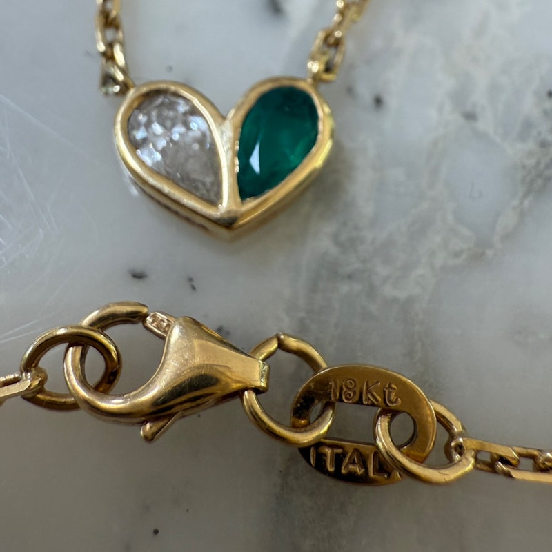 Gemella Emerald & Diamond Sweetheart Necklace