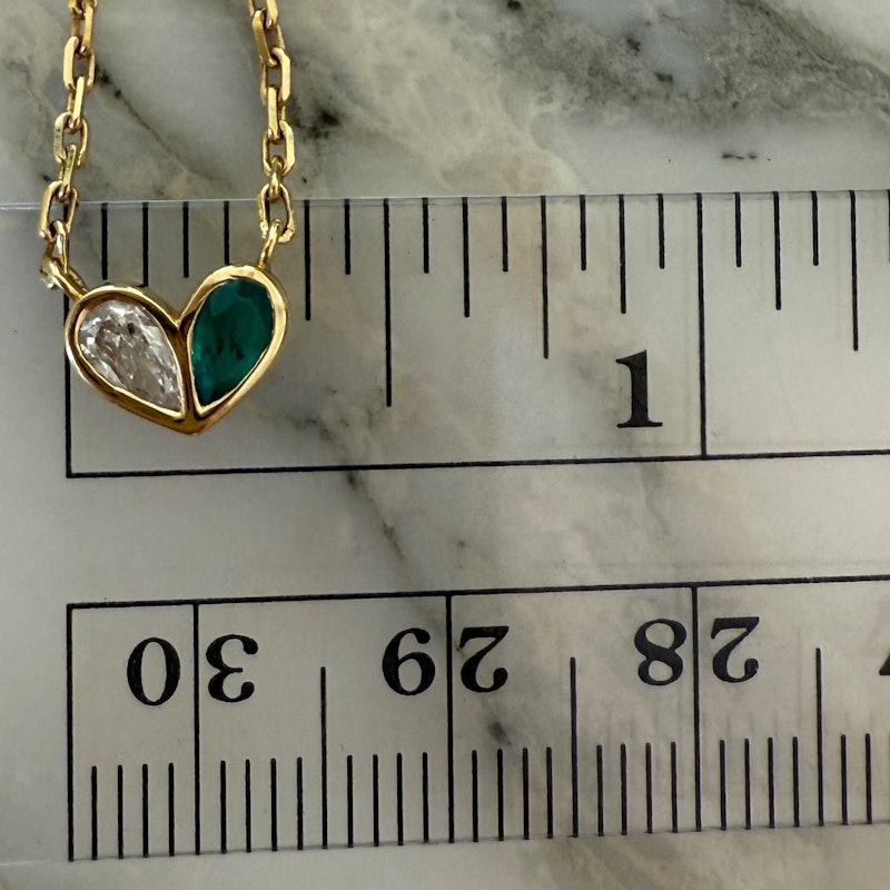 Gemella Emerald & Diamond Sweetheart Necklace