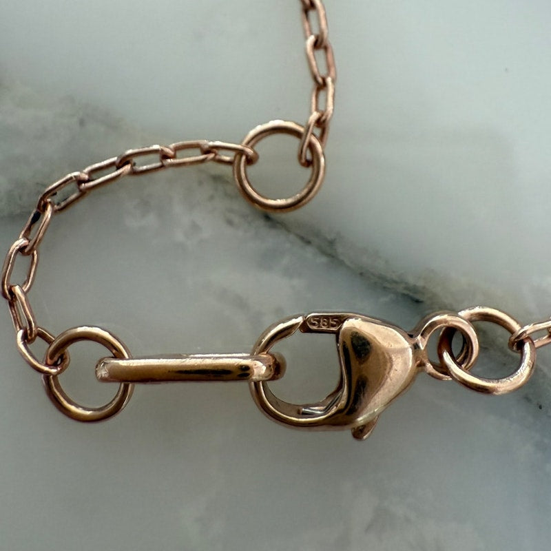 Jane Taylor 14k Rose Gold White Topaz Bold Baguette Necklace